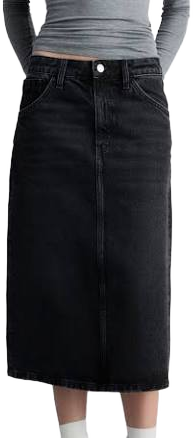 MANGO Women's Denim Midi-Skirt