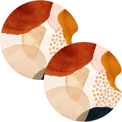 Nipichsha Car Cup Holder Coasters, Car Coasters for Cup Holders, 2 Pack Universal Anti Slip Insert Rubber Mat with A Finger Notch, Cute Auto Interior Accessories for Women, Simple Abstract Art