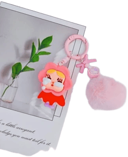 Labubu Outfit Mini Keychain Plush Doll Cartoon Hanging For Backpack