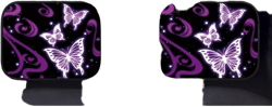 Full Set Of 4pcs/2pcs Car Floor Mats Car Steering Wheel Cover Women Universal Accessories Car Interior Decoration, Shiny Purple Butterfly, Car Seat Mats, Purple Butterfly Print Car Front And Rear Seat Floor Mats Car Carpet Purple Floor Mats For Car Decoration Accessories