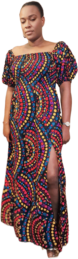 Victoria Vibrant African Print Maxi Dress