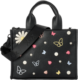 Betsey Johnson Studded Butterfly & Floral Satchel Bag