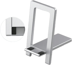 Foldable Cell Phone Stand With Silicon Pad For Desk, Fully Angle Adjustable Office Desk Phone Stand Accessories For Women Men, Portable Phone Stand Holder Compatible With All Mobile Phones, Silver