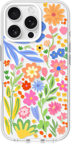 FEWGEY Clear Phone Case for iPhone 16 Pro Compatible with Magsafe, Cute Spring Summer Flower Floral Colorful Designer Girly Magnetic Shock Proof Heavy-Duty Protection for Men Boys Women Girls Pink : Cell Phones & Accessories