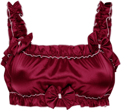 Satini Sissy Frilly Ruffled Fitted Silky Satin Lingerie Bralette