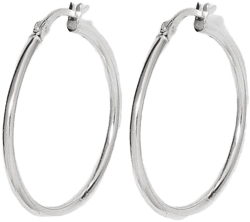 Brilliance Fine Jewelry Women's Sterling Silver Hoop Earrings