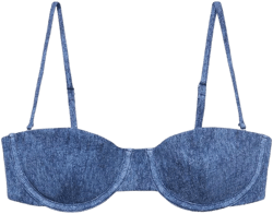 Balconette Denim Bikini Top