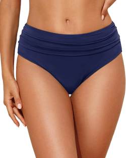Tempt Me Women's Mid Rise Ruched Scrunch Bikini Bottoms