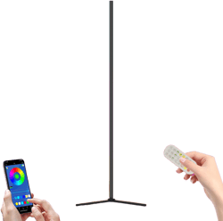 Corner Floor Lamp, 65" RGB LED Floor Lamp with 16 Million Colors, DIY Modes, Music Sync&Timing, Modern Standing Lamp with App and Remote Control, Suitable for Bedroom and Gaming Room