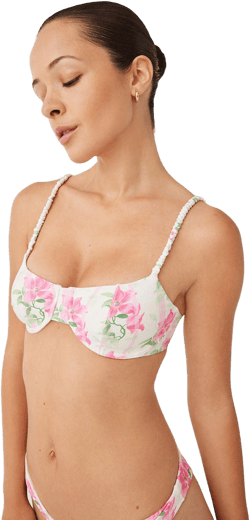 Frankies Bikinis Pam Floral Underwire Bikini Top