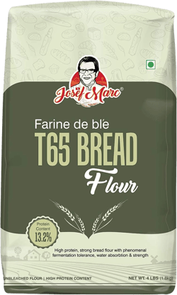 Buffo Farine De Ble T65 Bread Flour, 4 LBS (1.8kg) - Unbleached & High Protein Flour, All Purpose Bread Flour, Strong Bread Flour