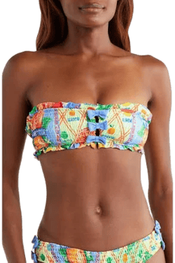 Damson Madder Women's Jessie Shirred Bow Bikini Top