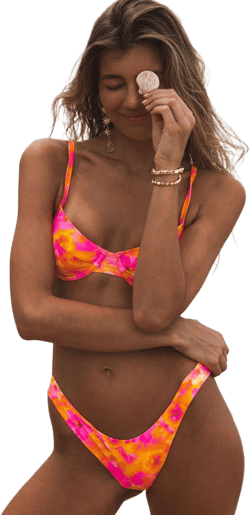 Floral Low-Rise Bikini Bottoms