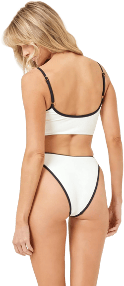 L*Space Women's Nora High Waisted Ribbed Bikini Bottom