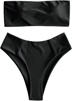 ZAFUL Women's High Cut Bandeau Bikini Set