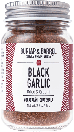 Burlap & Barrel Black Garlic Powder – Rich, Savory Flavor – Perfect for Roasted Proteins & Vegetables – Black Garlic Seasoning – As Seen On Shark Tank - 2.2oz Jar