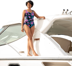 Maxine of Hollywood Women's Over The Shoulder Shirred One Piece Swimsuit