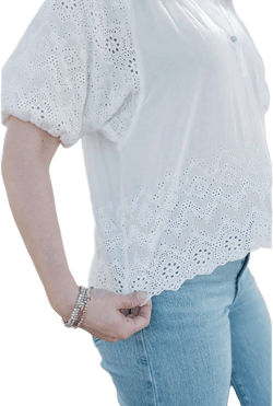 Wvn Organic Cotton Eyelet Blouse