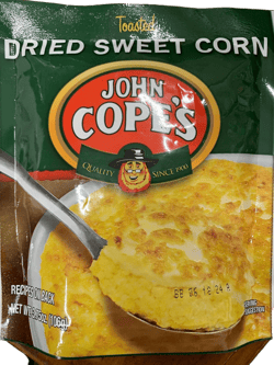 AmishTastes Cope's Toasted, Dried Sweet Corn With Recipes For Traditional Baked Corn Dishes, 3.75 Oz. (Pack of 2)