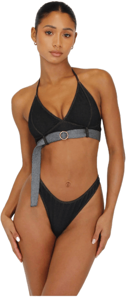 Melissa Simone Sienna Halter Denim Bikini Top