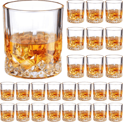 18 Pack Old Fashioned Whiskey Glasses 10 oz Bourbon Cocktail Rocks Glasses for Whiskey Bourbon Liquor and Cocktail Drinks Gift for Men Women Home Bar (Elegant)