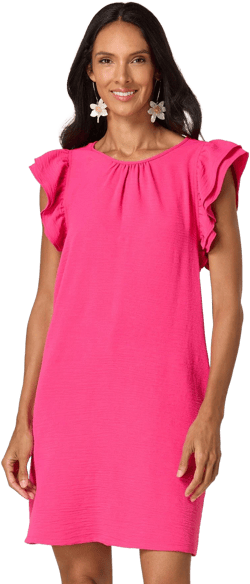 Double Flutter Sleeve Dress