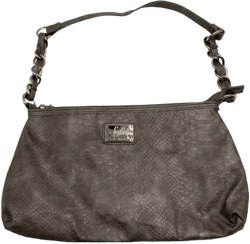 Sofia Vergara Women's Metallic Silver Animal Gator Look Purse Handbags