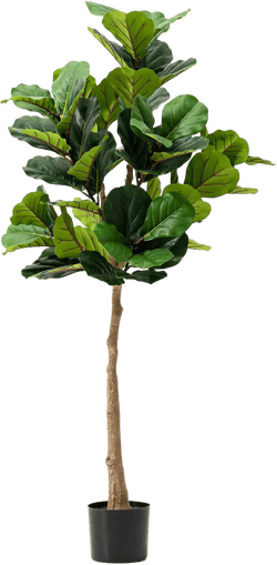 Glitzhome Artificial Tree 5ft Tall Fake Potted Fiddle Leaf Fig Tree with Planter for Modern Home Office Living Room Floor Decor Indoor Outdoor