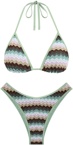 Women's Halter Neck Crochet Bikini Set