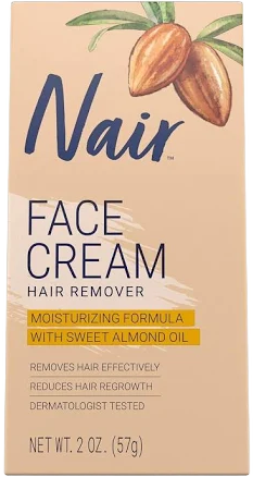 Nair Hair Remover Moisturizing Face Cream with Sweet Almond Oil