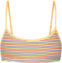 Frankies Bikinis Women's Bay View Striped Rib Top Bikini