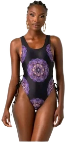 Shakara Enang Black Side Tie One Piece Swimsuit Xxl