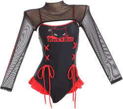 Emily The Strange Women's Mesh Shrug One Piece Swimwear