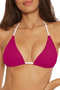 Becca Women's Modern Reversible Rib Triangle Bikini Top