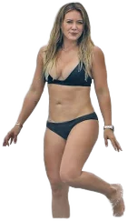 Hilary Duff Black Bikini At The Beach Celebrity Print