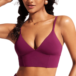 CRZ YOGA Women's Sunshine Deep V Strappy Bikini Top