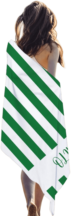 Personalized Beach Towel for Kids Adults-32" x 64" Thickened Sand Free Microfiber Towel Super Absorbent Quick Dry Custom Beach Towels with Names Personalized Gifts for Swim Pool Beach(DeepGreen)