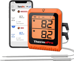 ThermoPro 650 ft Wireless Meat Thermometer Digital for Grilling and Smoking, 2 Probes Bluetooth Meat Thermometer for Cooking Turkey Fish Beef, Rechargeable Smoker Accessories for BBQ, Fathers Day Gift