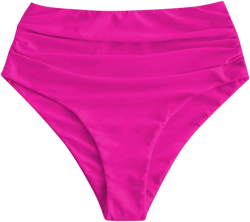 ZAFUL Women's High Waisted Ruched Bikini Bottoms with Tummy Control