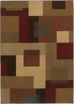 5'x8' Red and Tan Geometric Area Rug