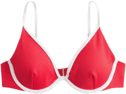 Hollister Women's Ribbed Plunge Bikini Top