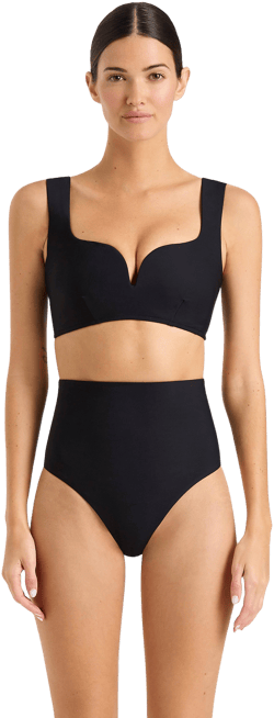 BONDI BORN Ellie Bikini Top in Black