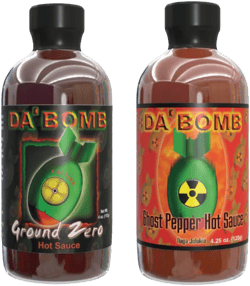 Da Bomb Hot Sauce Gift Set - Two Flavor Variety - Ground Zero, Ghost Pepper & Beyond Insanity, 4oz each