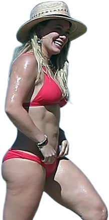 Hilary Duff In Red Bikini Celebrity Print