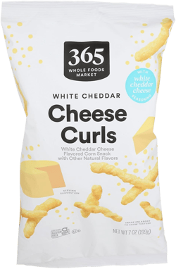 365 by Whole Foods Market White Cheddar Cheese Curls, 7 OZ 7 Ounce (Pack of 1)