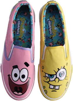 Ground Up Nickelodeon SpongeBob Womens Slip-on Sneakers