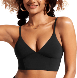 CRZ YOGA Women's Sunshine Deep V Strappy Bikini Top