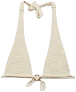 MANGO Women's Bikini Top with Decorative Ring