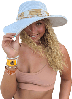 Wide Brim C.C Sun Hat with Shell Trim