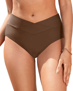 Women's High Waist V Cut Full Coverage Bikini Bottom